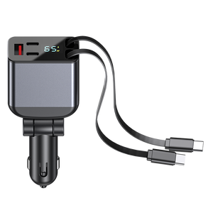 Chargeur de voiture rétractable rapide OEM PD 60W 5-en-1 4-en-1 120W avec câble USB Type-C - chargeur rapide pour téléphone - Product Image 1