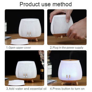 2025 Nuevo difusor de aroma de grano de madera de 140ML con luces LED de 7 colores y silencioso para <span class=keywords><strong>Idea</strong></span> de regalo de escritorio de oficina en casa - Product Image 5