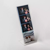 Support de signalétique en acrylique transparent en forme de L 2x6 pour bureau, publicité et affichage de menus