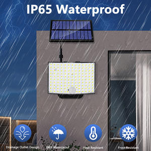 Factiory Supply Ip65 Waterdichte Groothoek Bewegingssensor Afstandsbediening Integreren Split Zonne-Verlichting 200Leds Verlichting Voor Tuin - Product Image 2