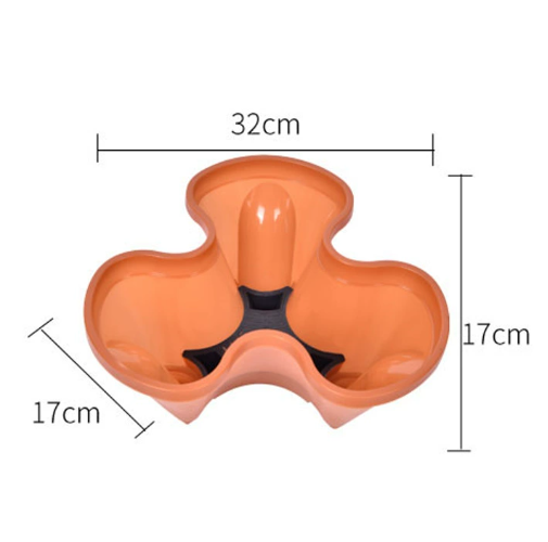 Pot à trois pétales orange