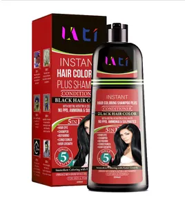 Sampo pewarna rambut berubah warna rambut abu-abu ke hitam amonia bebas Natrual Herbal sampo pewarna rambut hitam