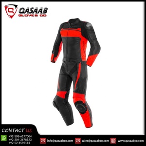 Negro rojo-Color transpirable de secado rápido motocicleta bicicleta montar carreras trajes de cuero de vaca - Product Image 2