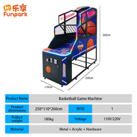 Funpark Nouveau Design Machine de basket-ball d'arcade pliable à monnayeur