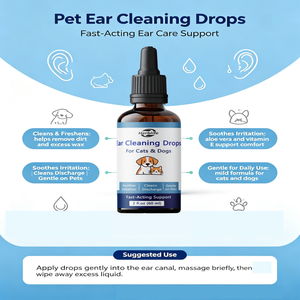 Pet <b>Ear</b> <b>Drops</b> Solution <b>for</b> Dogs and Cats – OEM Private Label Manufacturing 60ml Servings Per Bottle Wholesale Private Label Supp - Product Image 2