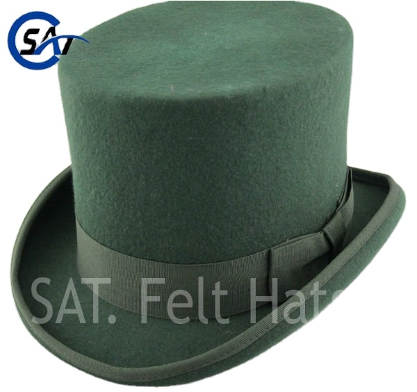 Шерстяная фетровая шляпа зеленого цвета