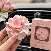 Diffuseur de parfum d'ambiance haut de gamme en plâtre pour voiture, motif tulipe et hortensia, pour grille d'aération, aromathérapie, décoration intérieure féminine