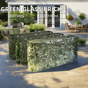 Blocs de briques de verre cristal <span class=keywords><strong>vert</strong></span> clair nouveau Design 50*100*200mm pierre <span class=keywords><strong>peinte</strong></span> à plat pour salle de sport industrielle salle à manger <span class=keywords><strong>maison</strong></span> <span class=keywords><strong>maison</strong></span> - Product Image 2