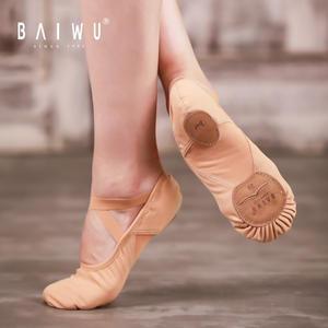121131008 Scarpe da Danza Classica per Bambina in Tela di Cotone Elasticizzata, <span class=keywords><strong>Ballerine</strong></span> Slip-On con Inserti in <span class=keywords><strong>Pelle</strong></span>, Scarpe Basse da Donna - Product Image 6