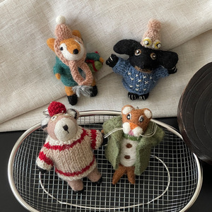 Llavero y Accesorio Decorativo de Peluche de Oso Teddy y Zorro de <span class=keywords><strong>Fieltro</strong></span> de Lana Hecho a Mano <span class=keywords><strong>en</strong></span> Nepal - Product Image 6