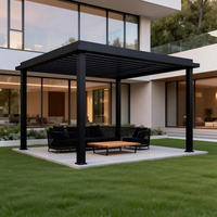 Pergola en aluminium pour extérieur, toit à lamelles imperméable, gazebo motorisé, couverture de patio réglable pour jardin, villa, cour arrière