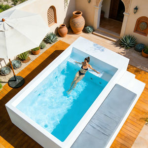 สระน้ำไฟเบอร์กลาสแบบตั้งพื้น ทนทาน พร้อมที่นั่งในตัว เหมาะสำหรับพื้นที่ขนาดเล็ก ใช้เป็นสระว่ายน้ำเหนือพื้นดินและอ่างน้ำร้อน - Product Image 5