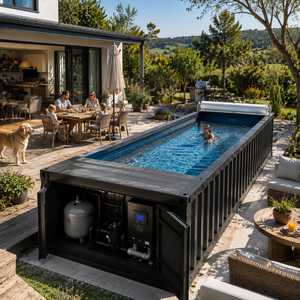 <span class=keywords><strong>Piscine</strong></span> Conteneurisée Sur Mesure, Adaptée aux Enfants et Écologique, Système de <span class=keywords><strong>Piscine</strong></span> Tout-en-un avec Couverture Automatique pour Jardin et Villa - Product Image 2