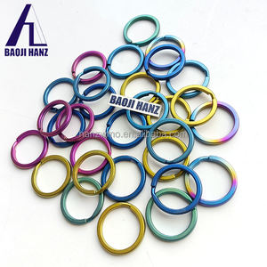 Porte-clés en titane rond plat coloré 14mm 18mm 19mm 25mm 30mm 32mm - Product Image 5