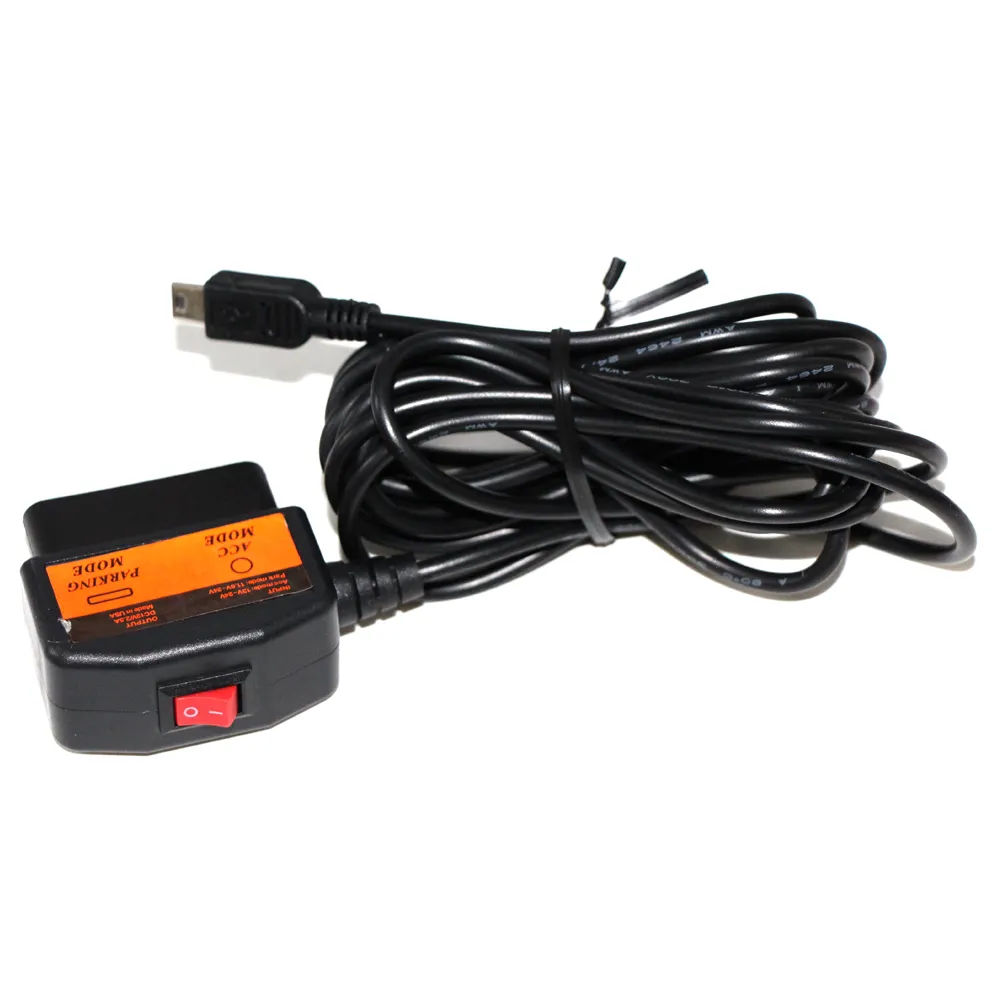 Cable de carga de 12V/24V a 5V2A para grabador de conducción de vehículos, protección de bajo voltaje, cable obd de 11,6 V