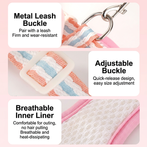 Harnais pour chien avec nœud mignon, maille respirante, sangles réglables pour la promenade des petits animaux - Product Image 5