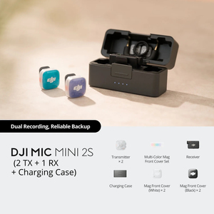 Microfono Lavalier Wireless DJI Mic Mini 2S (2 TX + 1 RX + Custodia di Ricarica) con Cancellazione del Rumore AI <span class=keywords><strong>per</strong></span> Registrazione Vocale e <span class=keywords><strong>Video</strong></span> - Product Image 1