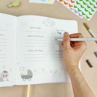 Livre d'or créatif en papier personnalisable et écologique, imprimé sérigraphié, pour baby shower, souvenir de date de naissance, cadeau pour jeunes parents