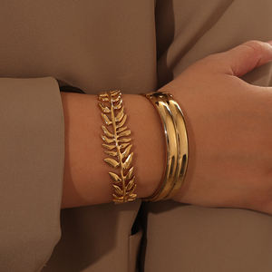 Tarnish Free модные ювелирные изделия оптом ювелирные изделия из нержавеющей стали 18K PVD Позолоченные массивные браслеты для женщин - Product Image 6