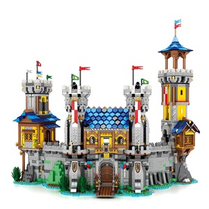 Ensemble de blocs de château de Lion d'or médiéval du siècle européen nouveau modèle de série rétro blocs de <span class=keywords><strong>construction</strong></span> pour adultes de grande taille - Product Image 4