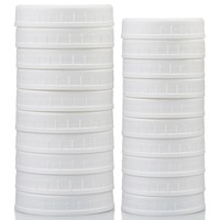 Blanc 70mm & 86mm Ouverture PP Plastique Mason Couvercle Poignée Tasse Peut Joint Couvercle pour Lunettes