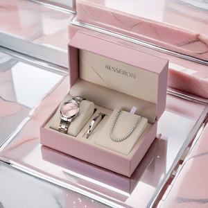 Conjunto de Joyería para Niñas y Mujeres, Diseño Simple y Elegante con Cristales, Conjunto de Pulseras, Reloj de Lujo, Conjunto de Regalo de Cuarzo a la Moda - Product Image 1