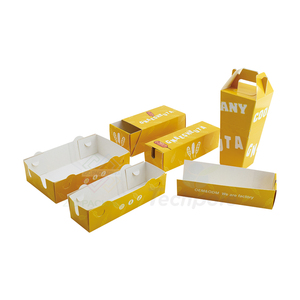버거 핫도그 콘도그 상자에 대한 컬러 인쇄 보트 모양의 종이 음식 와플 트레이 - Product Image 2