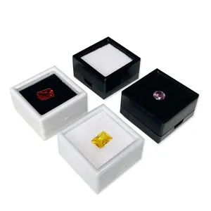Wholesale Ready to Ship Small Acrylic Gem Boxes Glass Velvet Loose Stone Box Certified Cheap Natural Loose Diamond Jewely Boxes