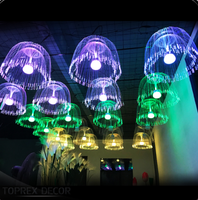 Ip65 Étanche Lumière De Noël fibre optique Lustre décoration rouge vert Blanc couleur led méduse fibre optique éclairage