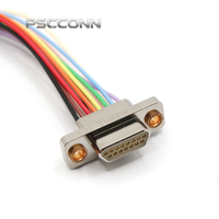 Connecteur électrique micro-rectangulaire PSCCONN J30J 25 broches, boîtier en alliage d'aluminium, connecteur micro-D conforme à la norme MIL-C-83513