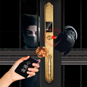 Nueva llegada de latón Magnífica cerradura de puerta Inteligente Europea Seguridad Huella digital Cerradura de puerta digital - Product Image 3