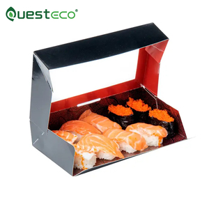 Caja de sushi de papel azul desechable ecológica, contenedor de comida para llevar con cajón <span class=keywords><strong>Emporter</strong></span> - Product Image 1