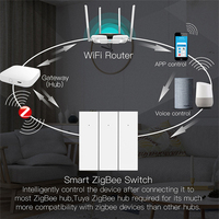 Interrupteur intelligent Tuya Zigbee, sans neutre, sans condensateur requis, 1, 2, 3 interrupteurs lumineux, fonctionne avec Alexa et Google Home