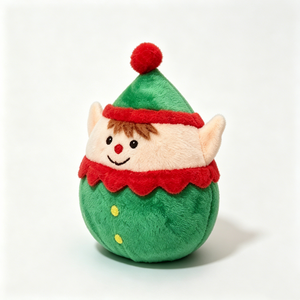 Peluche de Noël personnalisée en forme d'œuf, jouet en peluche elfe chancelot, mini ornement de Noël en peluche elfe rond - Product Image 1