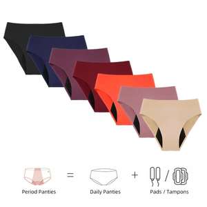 Calcinha Feminina para Fluxo Menstrual Intenso 50ml - 7 Cores Cintura Alta 4 Camadas à Prova de Vazamentos com Bordas Sem Costura, Ajuste Confortável - Product Image 5