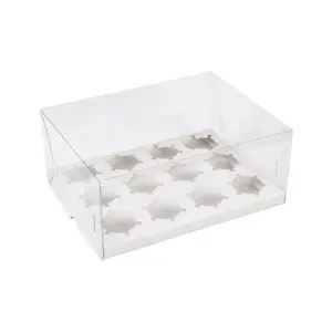 Klare Cupcake-Verpackung Kunststoff box Fach Muffin Box tragbare Dessert Backen Takeway transparente Box