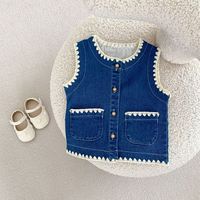 Engepapa Cárdigan de Algodón para Niñas Estilo Vaquero, Ropa de Algodón para Niños, Chaleco para Bebés