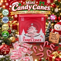 Vente en gros OEM – Mini-bâtonnets de bonbons de Noël emballés individuellement, saveur menthe poivrée, bonbons durs pour cadeaux de fin d'année