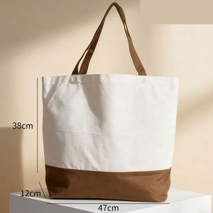 Sac fourre-tout réutilisable en toile de coton avec soufflet, longues poignées, options multiples de poignées, emballage en boîte, 13x15 pouces, bandoulière, usage quotidien - Product Image 2