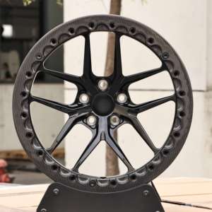 Nouveau HTOR 18 20 pouces roues Beadlock enveloppées de fibre de carbone 5X112 5X114.3 multi-rayons noir brillant forgé Fit R8 pour GT-R - Product Image 2