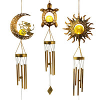 Carillon solaire artistique en métal, projection solaire, décoration extérieure de jardin, étanche, pour cour, Kikusui
