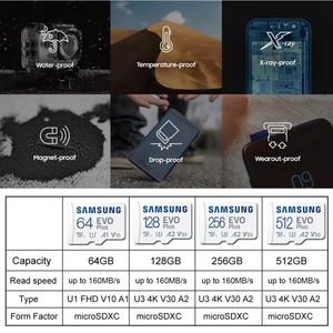 Tarjeta de Memoria <span class=keywords><strong>Micro</strong></span> <span class=keywords><strong>SD</strong></span> <span class=keywords><strong>Samsung</strong></span> <span class=keywords><strong>EVO</strong></span> Plus UHS-I de 1 TB, 512 GB, 256 GB, 128 GB, 64 GB, 160 MB/S para Teléfono, DVR, Cámara, GPS - Product Image 5