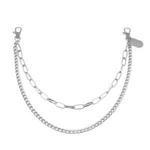 โซ่คาดเอวสองชั้น โลหะผสมสังกะสี รูปทรงเรขาคณิต สไตล์พังก์ ฮิปฮอป แฟชั่น สำหรับใส่ทุกวัน - Product Image 5