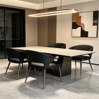Ensemble de salle à manger en bois moderne et luxueux 5 pièces avec table rectangulaire et 4 chaises, écologique, pour hôtel et appartement