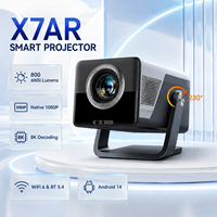 Projecteur de cinéma maison portable ROJIN X7AR Full HD 1080P, 43 à 250 pouces, projecteur LED pour films, chambre à coucher, camping en plein air et jeux