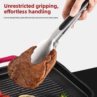 Pinces de cuisine en acier inoxydable de 9 pouces pour griller des pinces de barbecue supplémentaires avec verrouillage en silicone