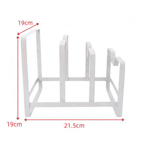 Portaoggetti da Cucina di Alta Qualità <span class=keywords><strong>in</strong></span> <span class=keywords><strong>Ferro</strong></span> <span class=keywords><strong>Battuto</strong></span> Bianco con Scolapiatti e Portacoperchi - Product Image 4