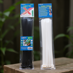 Bridas de nailon autoblocantes 4.8x250mm, paquete de 30 unidades en blanco y negro para organización de cableado eléctrico - Product Image 3