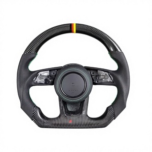 Volant RS personnalisé avec cuir pour <span class=keywords><strong>Audi</strong></span> RS3 8Y RS4 RS5 B9.5 RS6 C8 2021-<span class=keywords><strong>2024</strong></span> - Fibre de carbone - Product Image 1