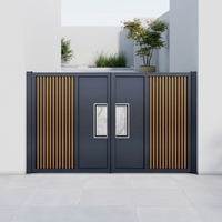 Portail d'entrée moderne en alliage d'aluminium thermolaqué, écologique, sur mesure, avec fonctions de sécurité domestique, nouveau design